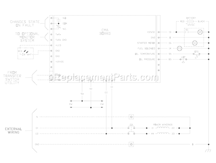 Page E Diagram and Parts List for 040275-0  Briggs and Stratton Generator